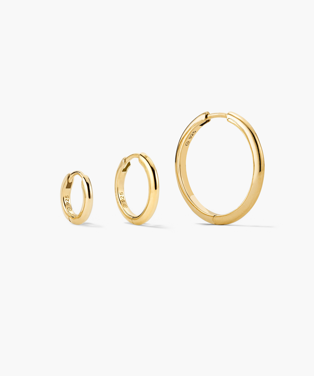 Tube Hoops Bundle Gold Vermeil