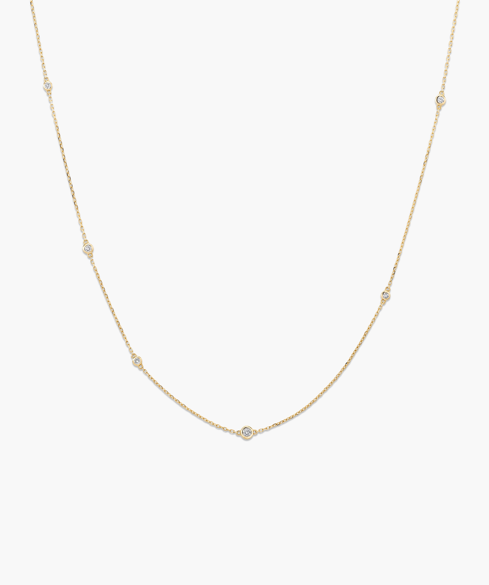Elegant Multi Station Round Diamond Necklace