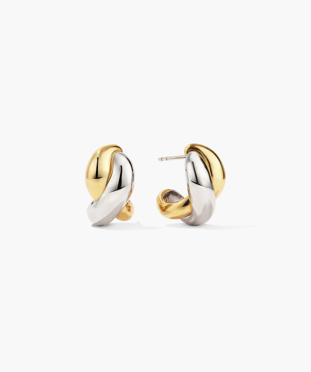 Dome Brioche Mixed Metal Hoops