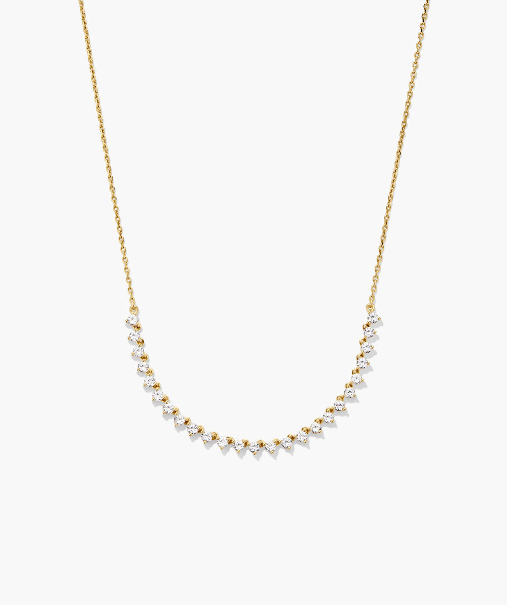Elegant Lab Grown Sapphire Half Tennis Necklace