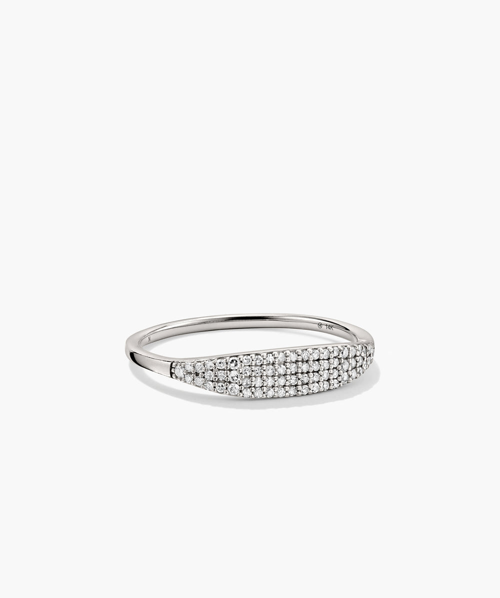 Timeless Pavé Diamond Slim Signet