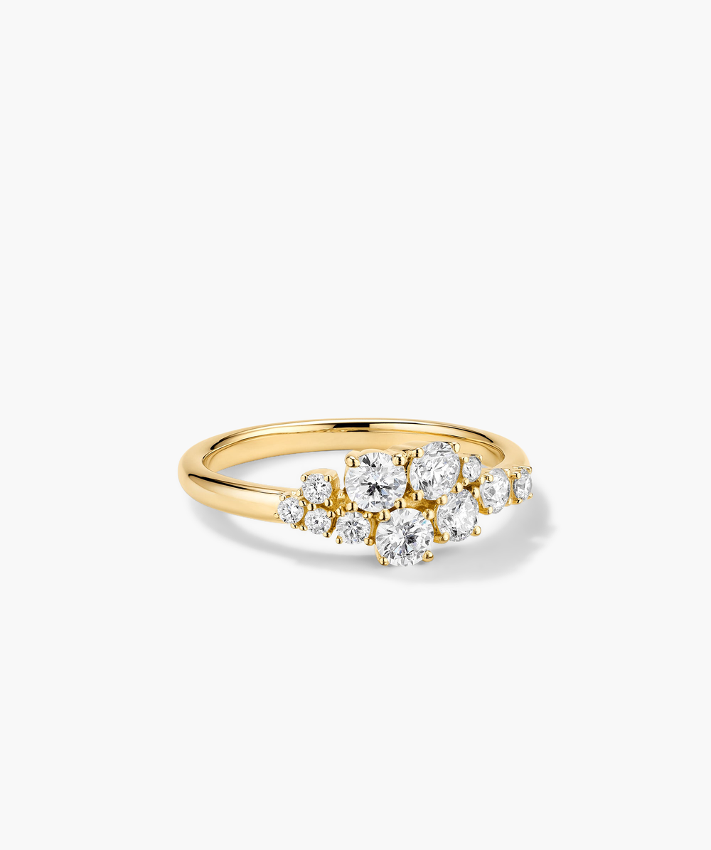 Polished Diamonds Cluster Ring