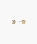 Bezel Round Lab Grown Diamond Studs 0 5 Ct 4 Prong