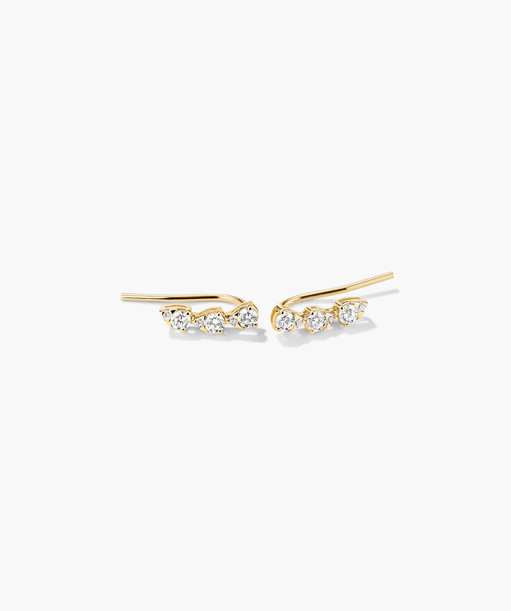 Lab Grown Diamond Pear Climber Stud