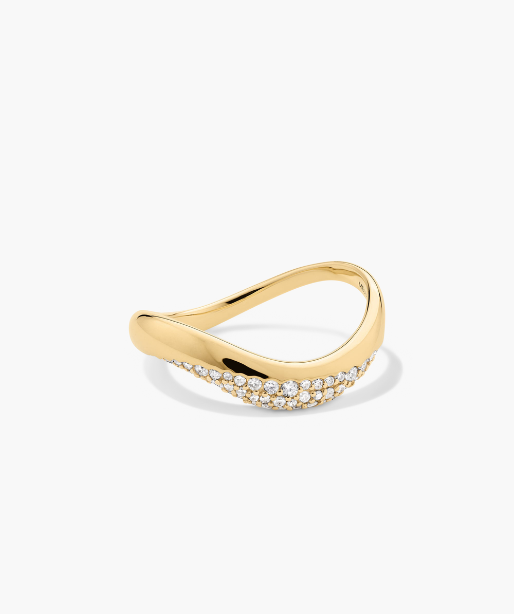 Polished Dôme Figure Diamond Dipped Ring