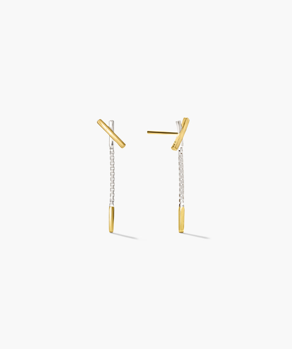 Interconnected X Drop Earrings
