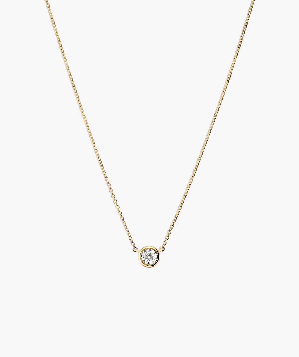 Elegant Bezel Lab Grown Diamond Necklace 0 25 ct