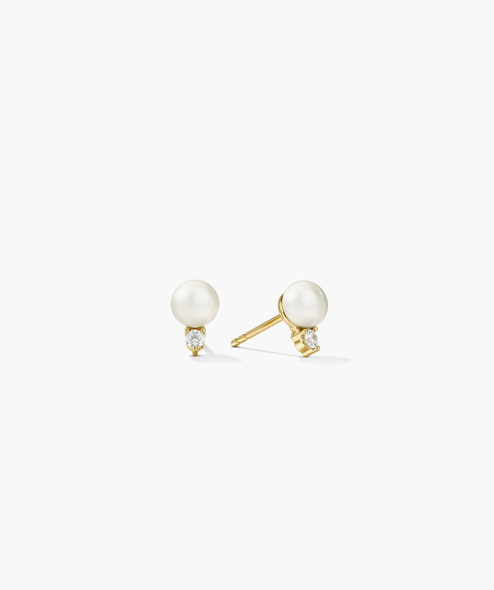 Lab Grown Sapphire Pearl Studs