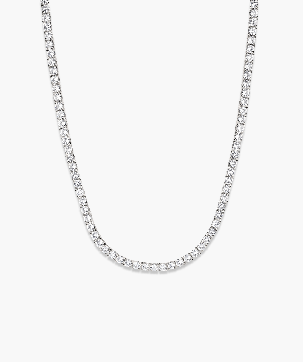Elegant Lab Grown Sapphire Tennis Necklace