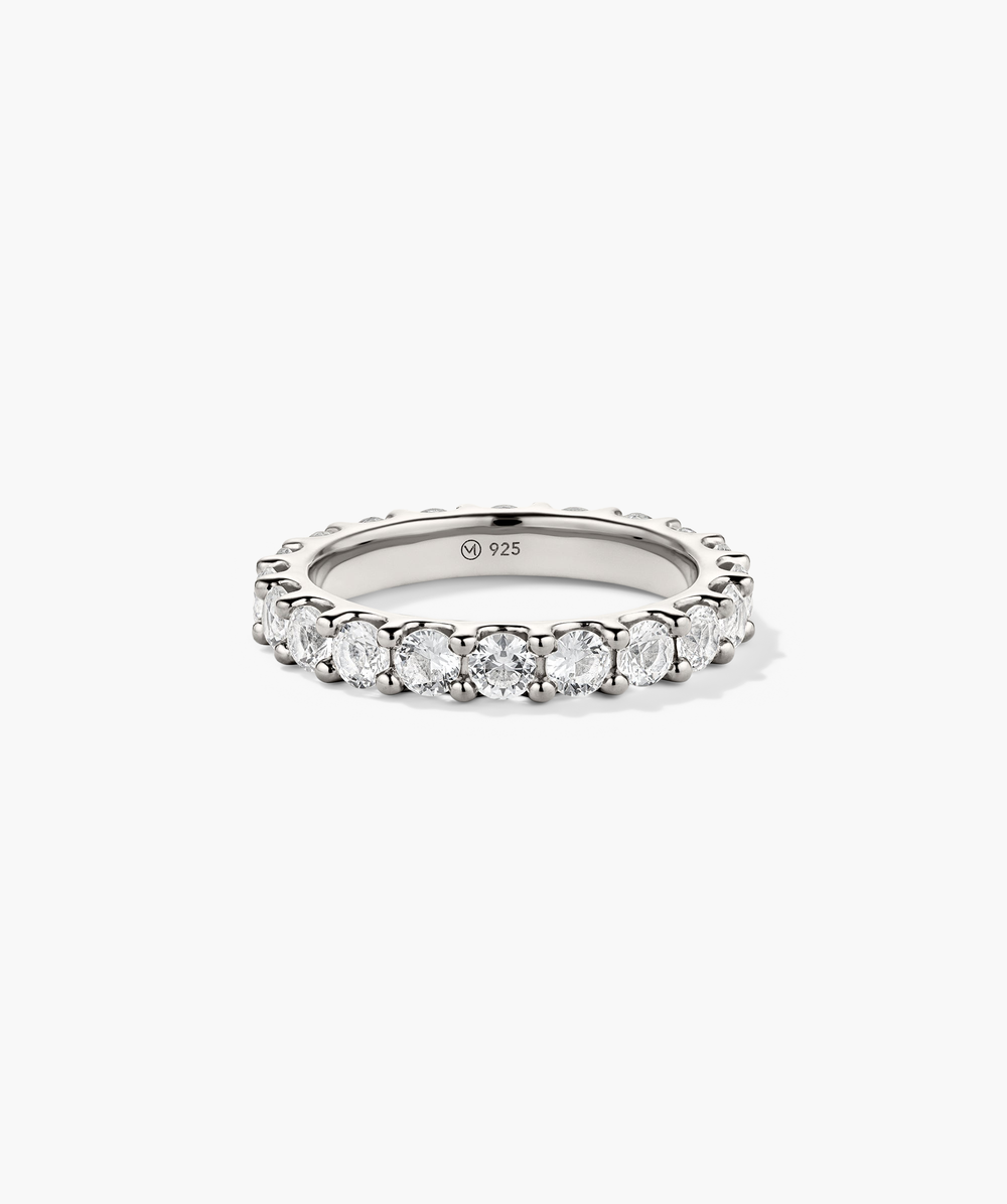 Polished Aurora Lab Grown Sapphire Eternity Ring