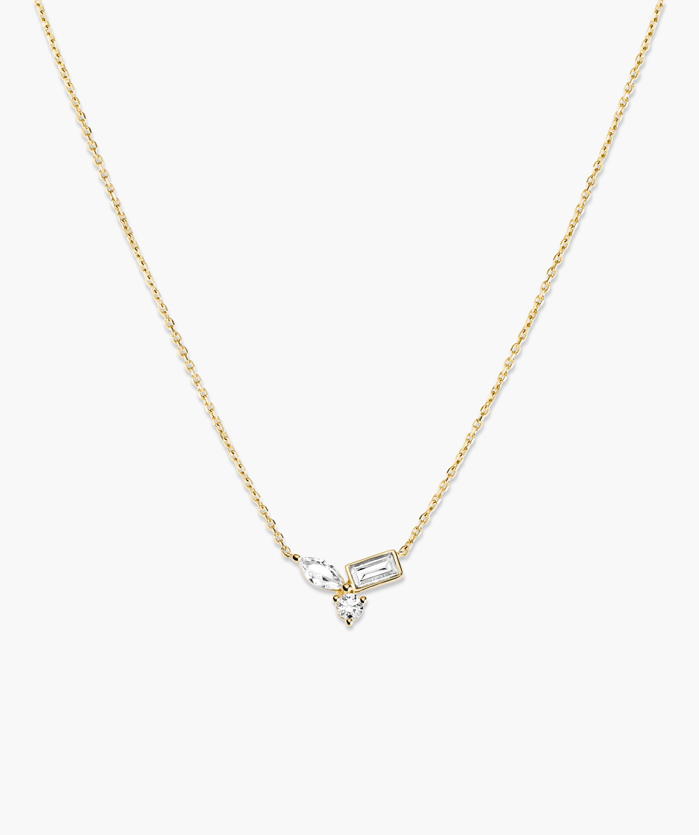 Elegant Lab Grown Sapphire Cluster Necklace