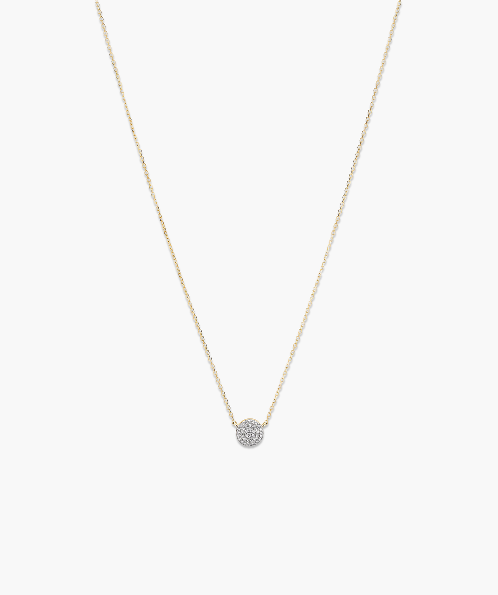 Elegant Pavé Diamond Round Necklace