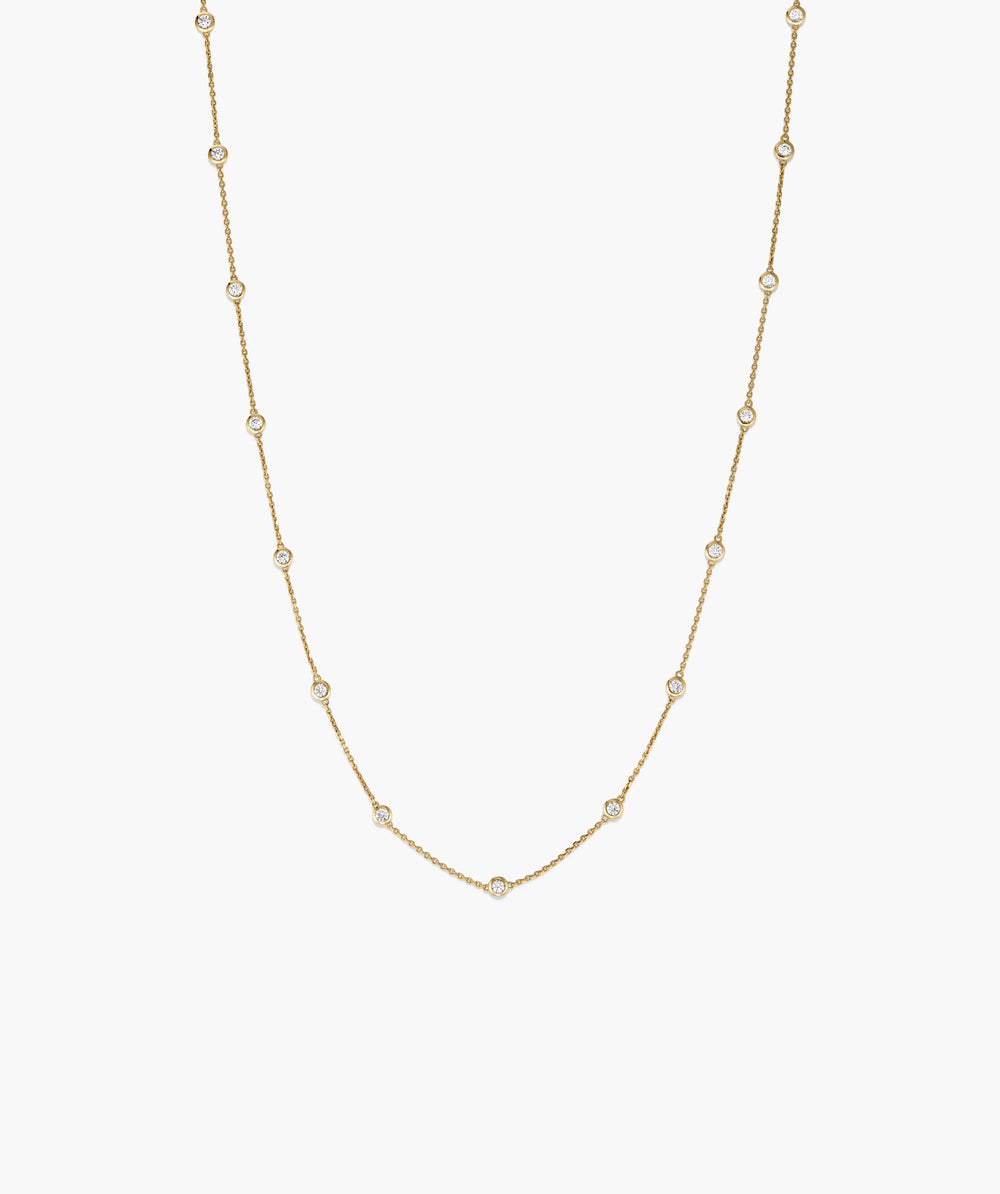 Elegant Lab Grown Sapphire Orbit Necklace