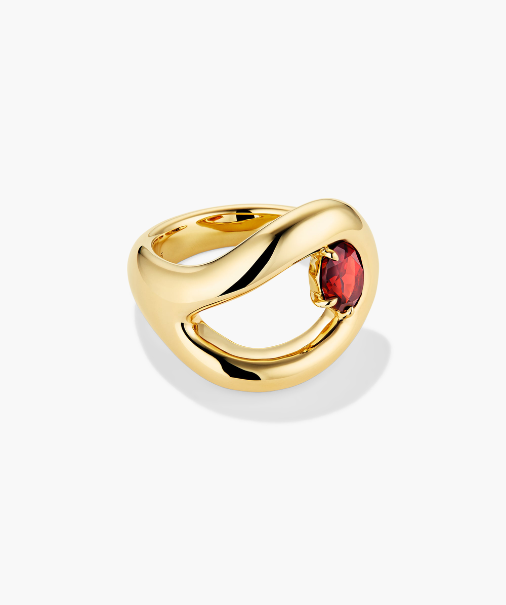Polished Organic Dôme Curve Gemstone Ring