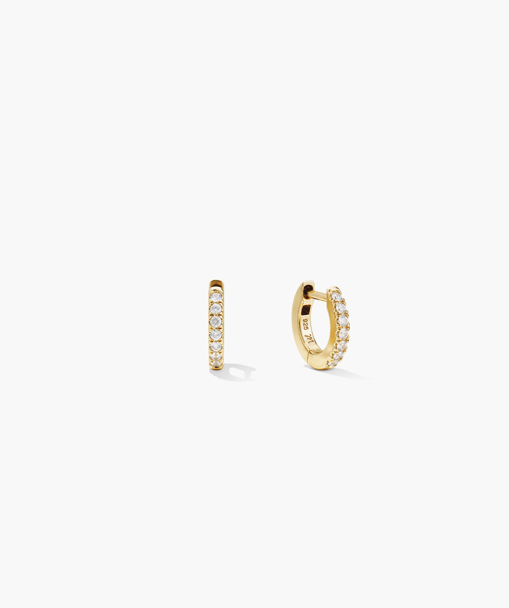 Pavé Lab Grown Sapphire Hoops