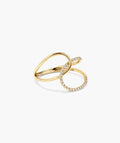 Polished Interconnected Loop Pavé Diamond Ring
