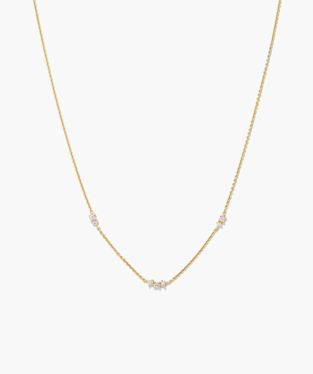 Elegant Floating Lab Grown Sapphire Necklace