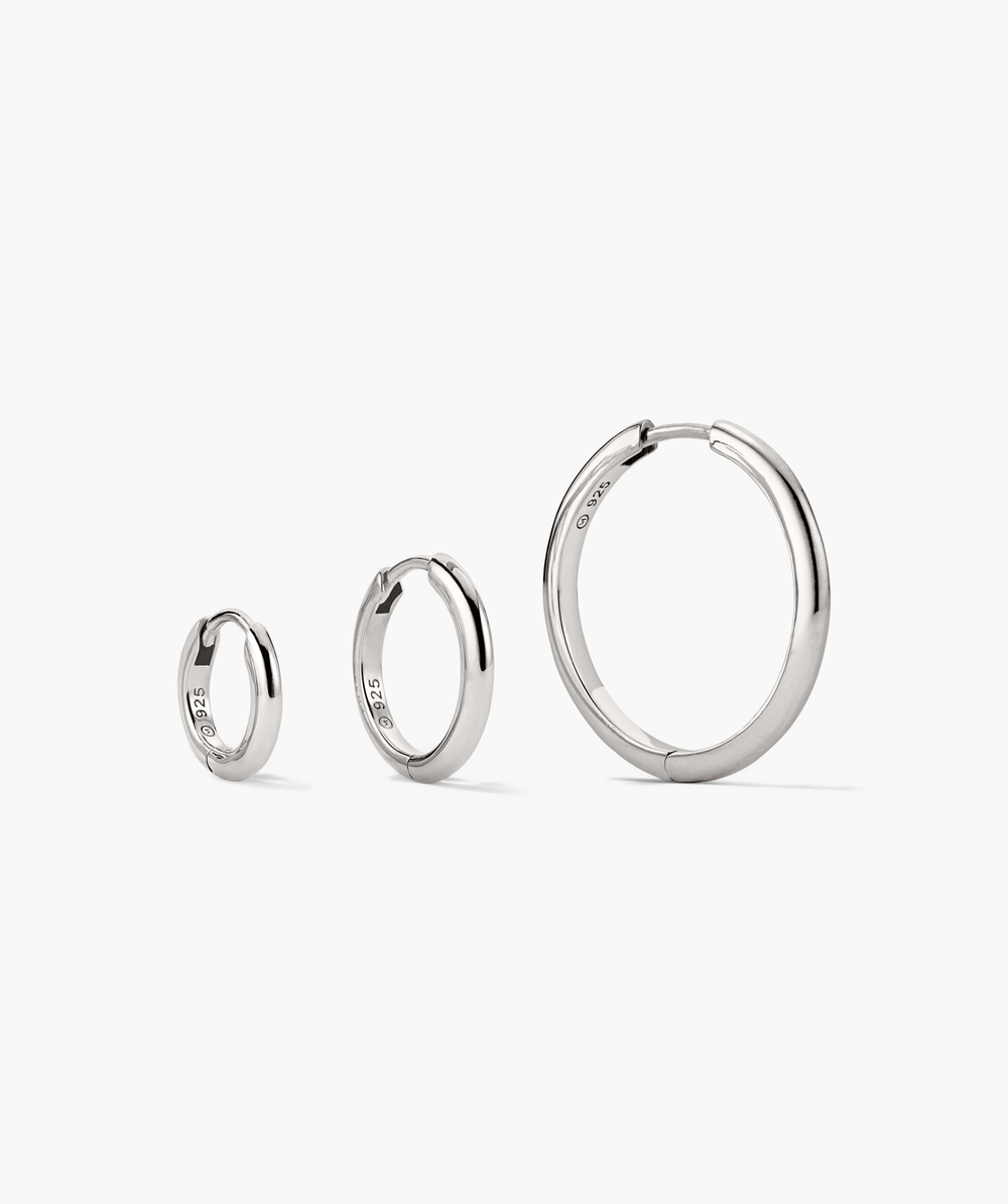 Tube Hoops Bundle Sterling Silver