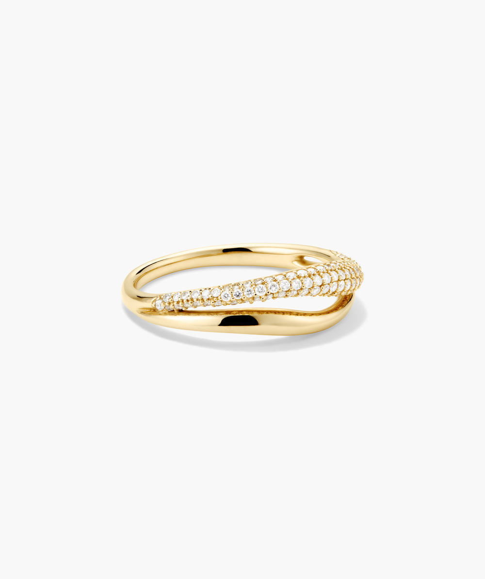 Polished Open Dôme Pavé Ring