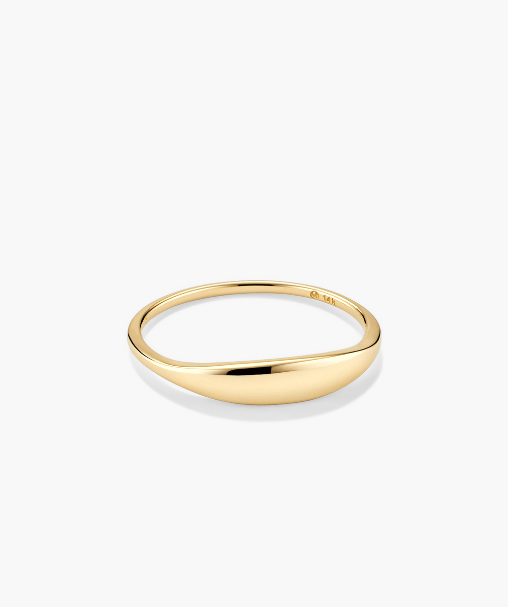 Polished Slim Signet Ring