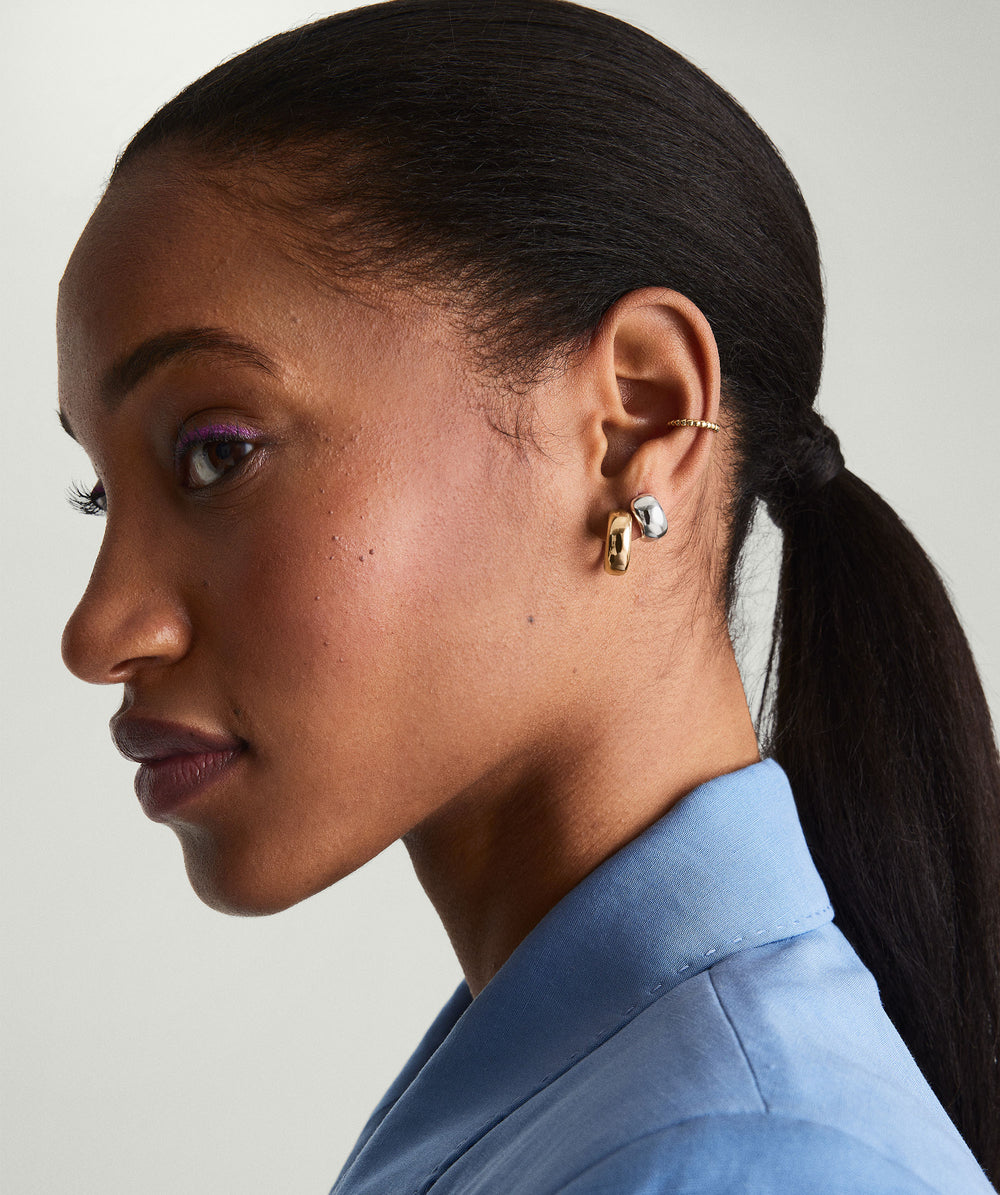 Plush Small Hoops – on model