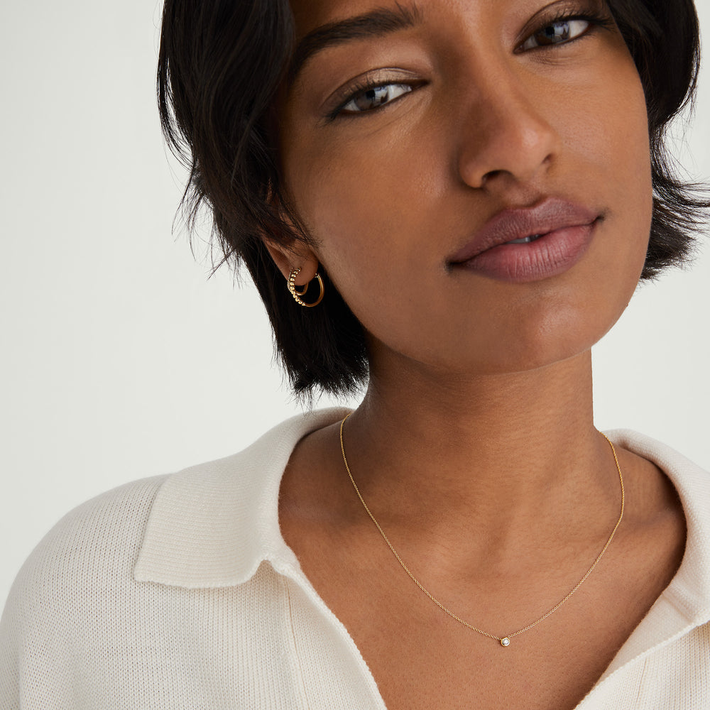 Elegant Diamond Necklace – on model