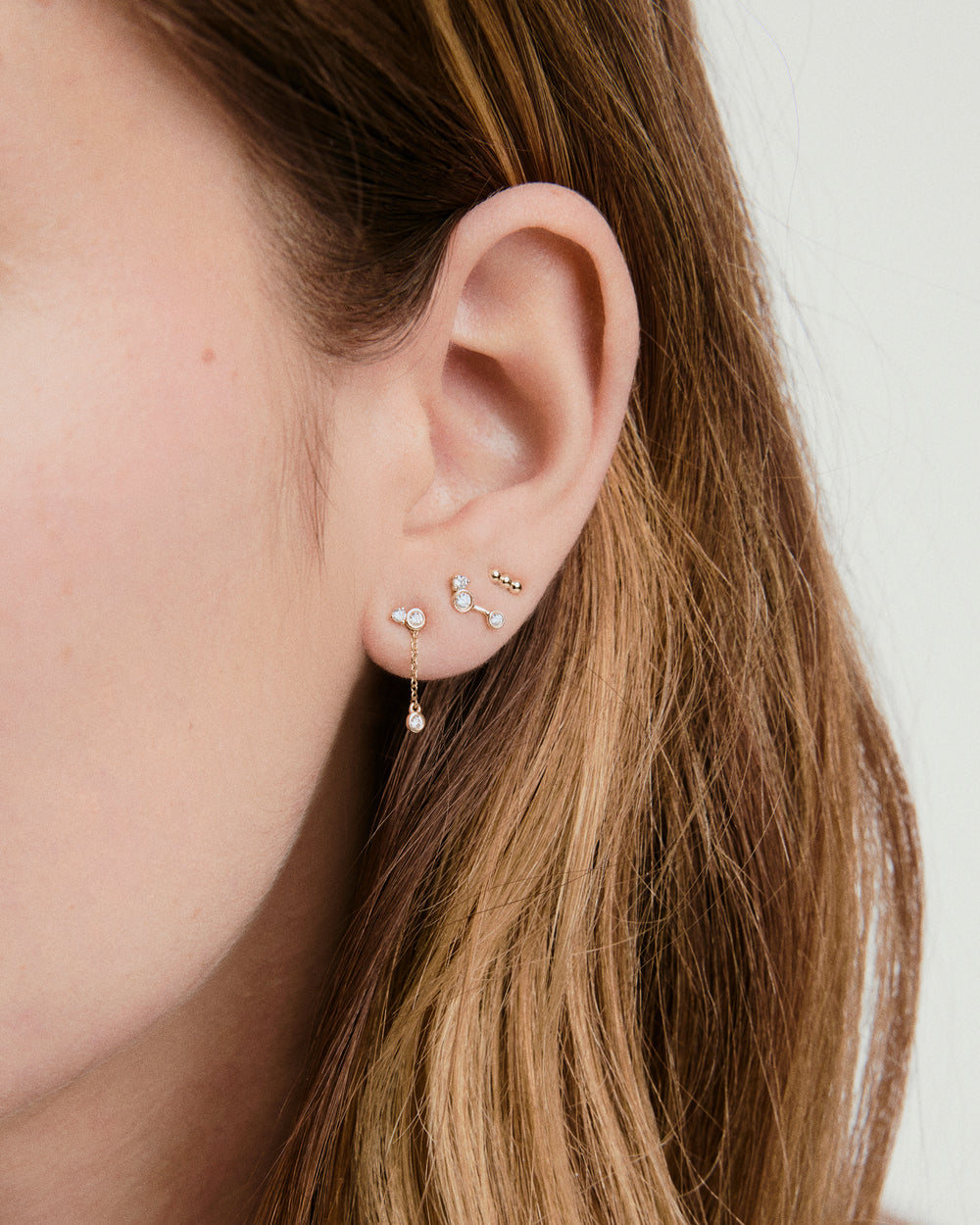Celese Lab Grown Diamond Chain Stud – on model