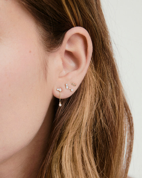 Celese Lab Grown Diamond Chain Stud – on model
