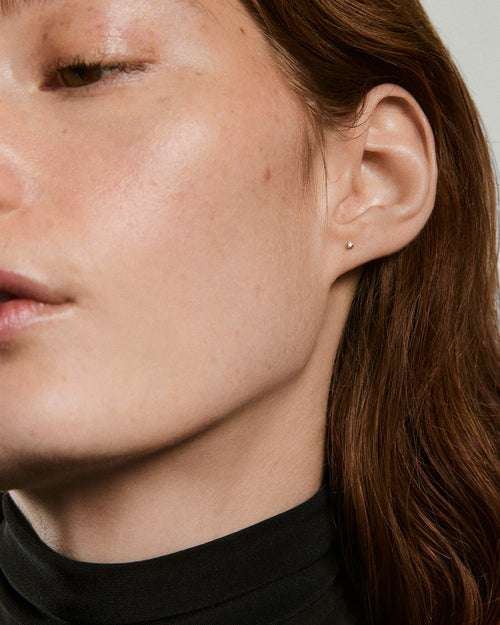 Baby Diamond Studs – on model