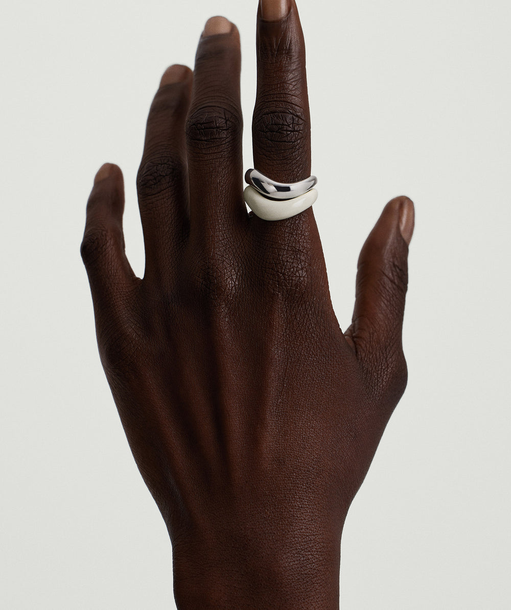Polished Dôme Figure Ring – on model