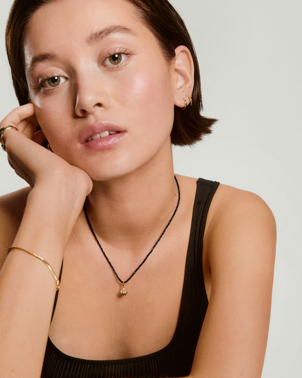Elegant Safekeeping Charm Necklace – on model