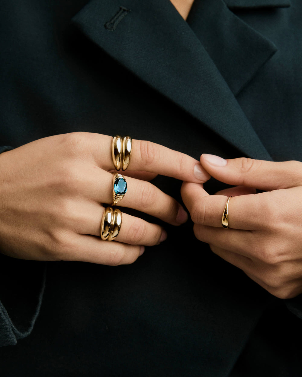 Polished Heirloom Ring – on model