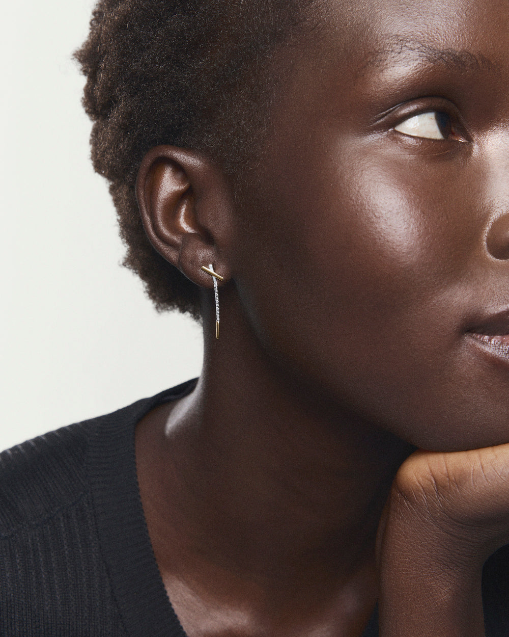 Interconnected X Drop Earrings – on model