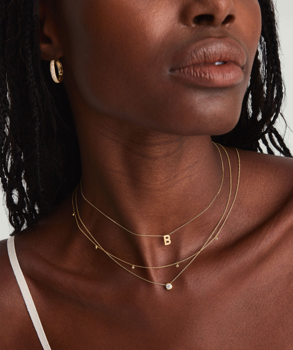 Elegant Large Diamond Necklace – on model