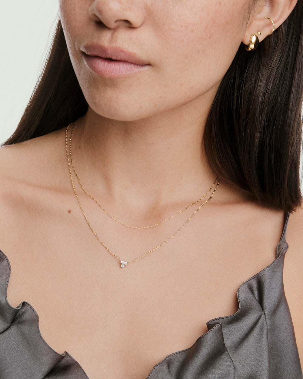 Elegant Lotus Necklace – on model