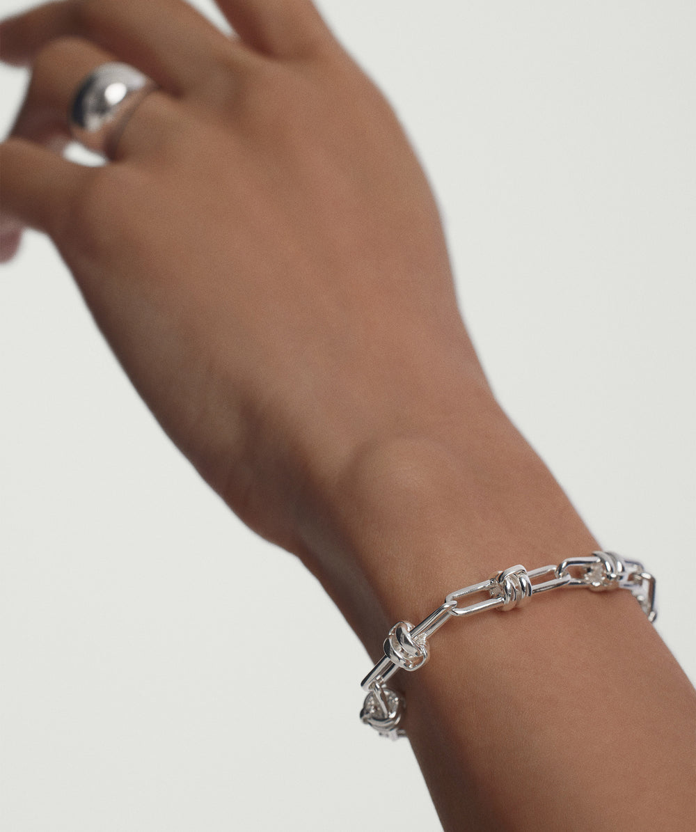 Delicate Base Chain Convertible Bracelet – on model