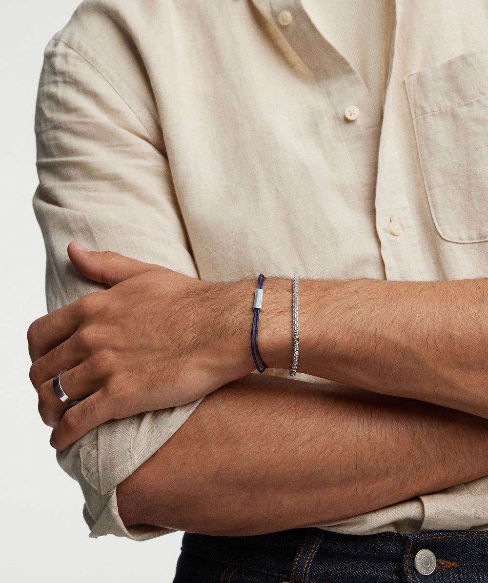 Delicate Bar Cord Bracelet – on model