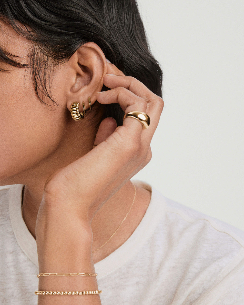 Charlotte Bold Hoops – on model