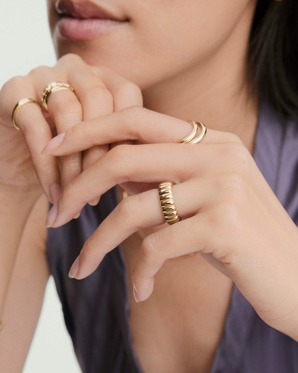 Polished Charlotte Ring – on model