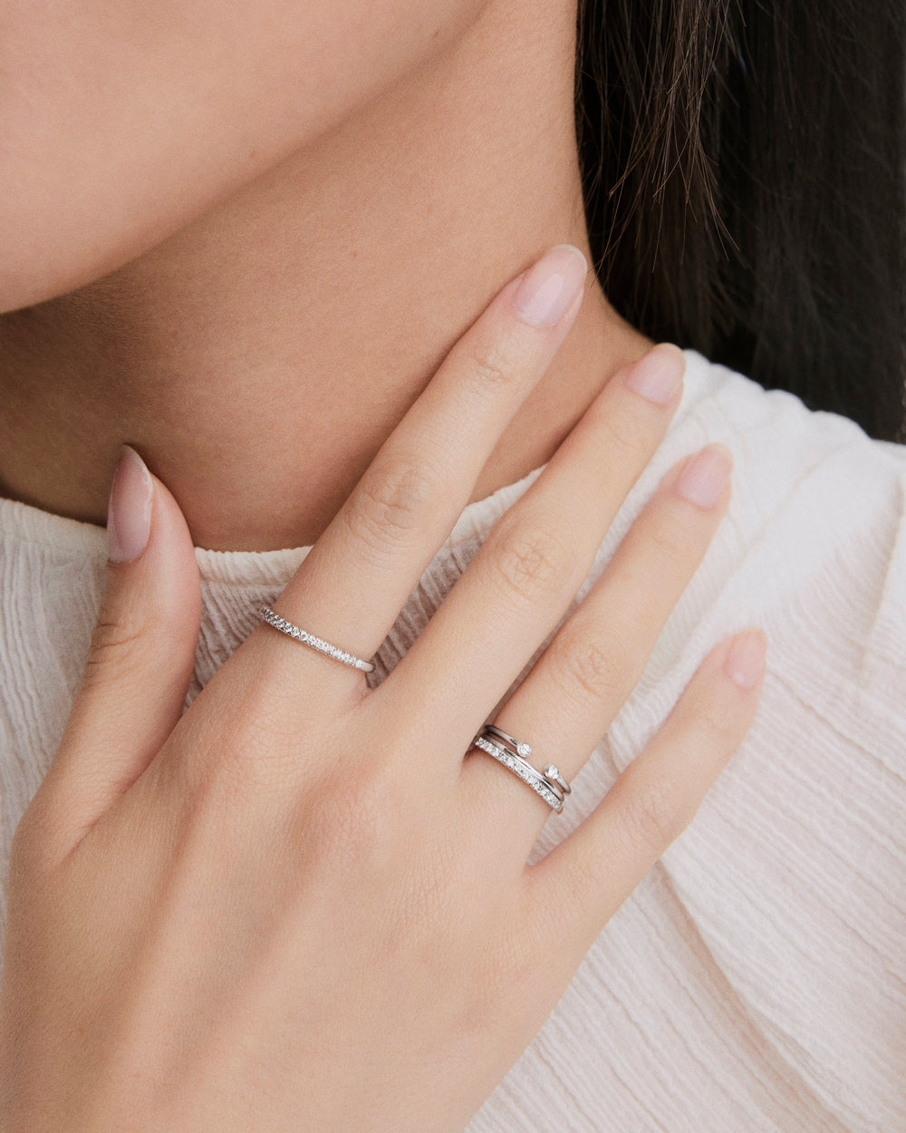 Polished Diamonds Team Ring – on model