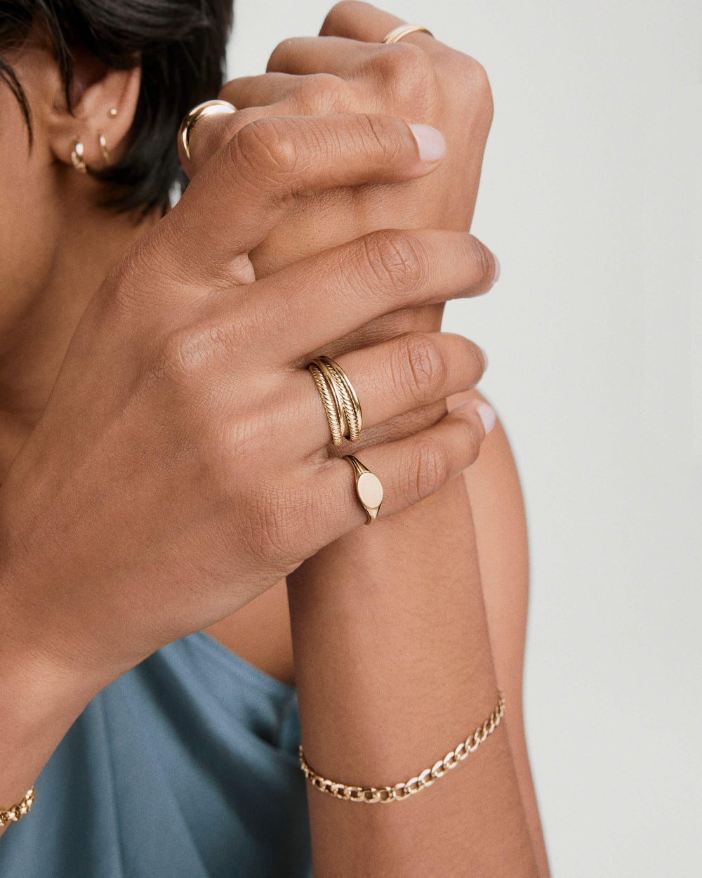 Polished Signet Ring – on model