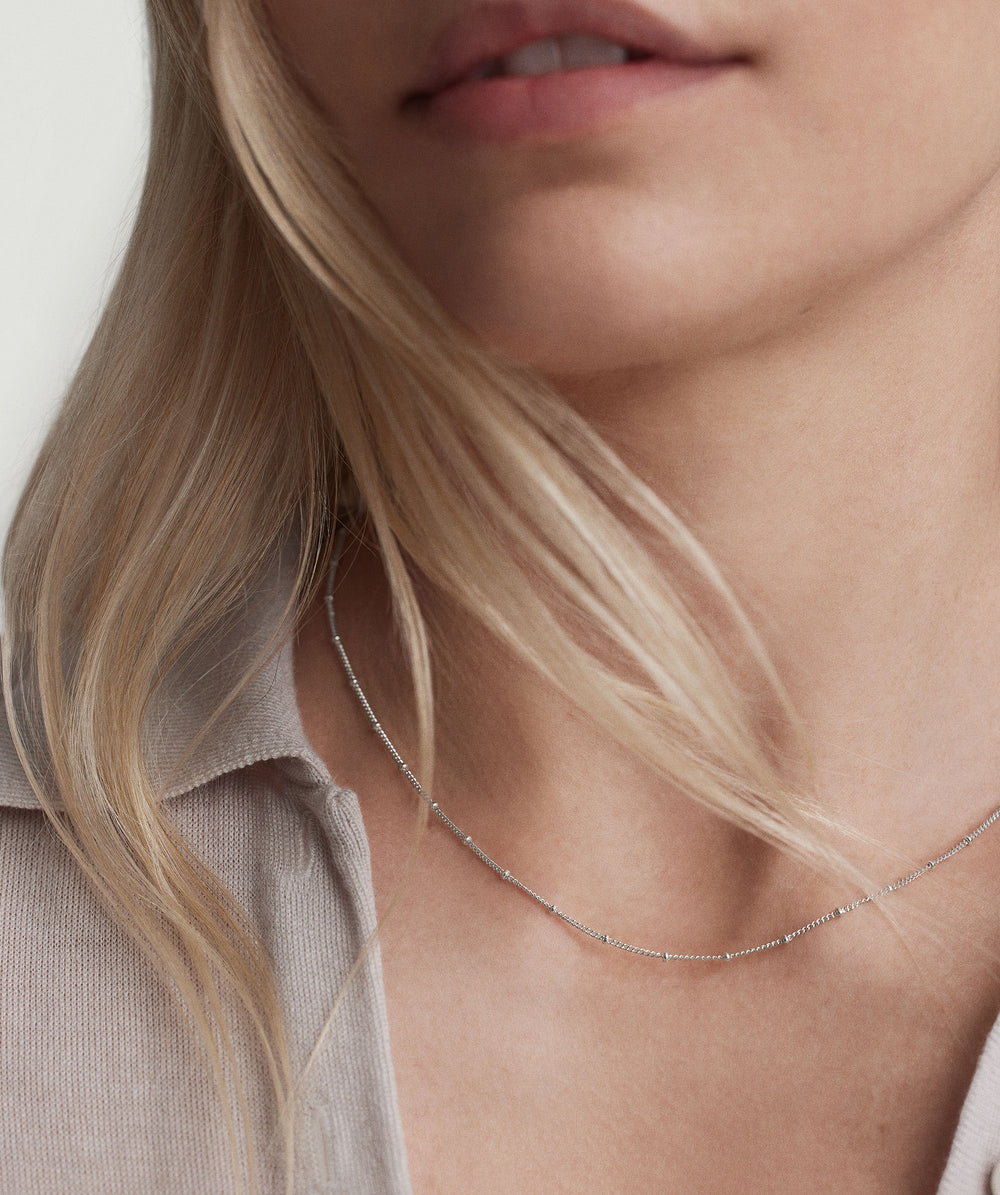 Elegant Spheres Chain Necklace – on model