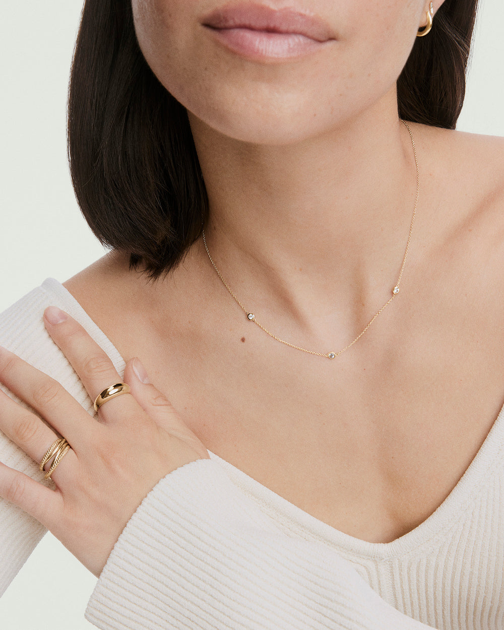 Elegant Satellite Necklace – on model