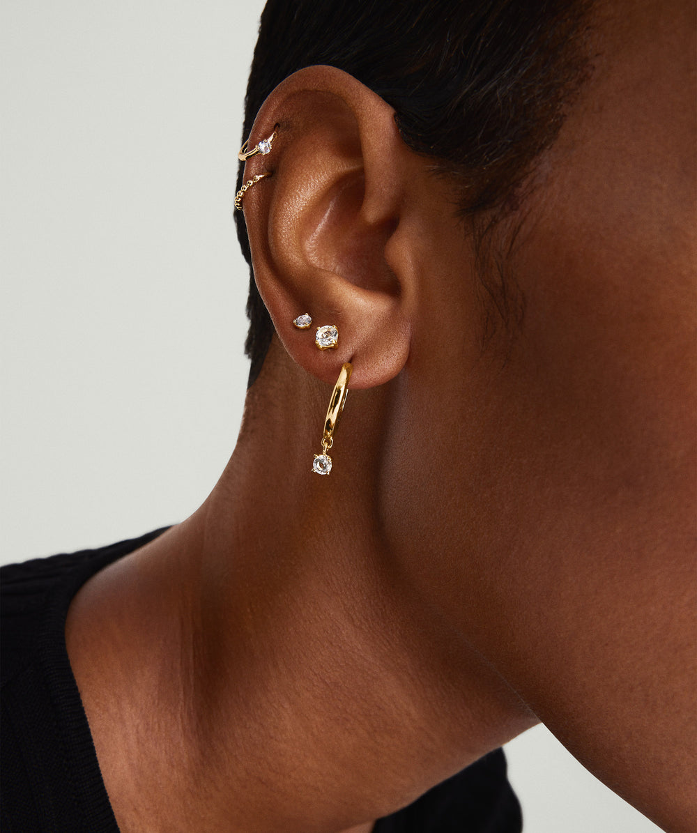 Colored Mini Hoops – on model