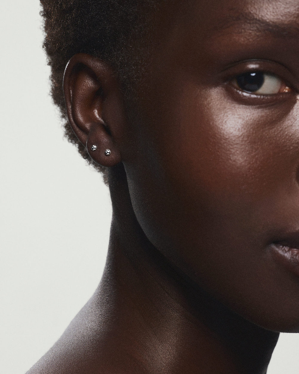 Golden Sphere Studs – on model