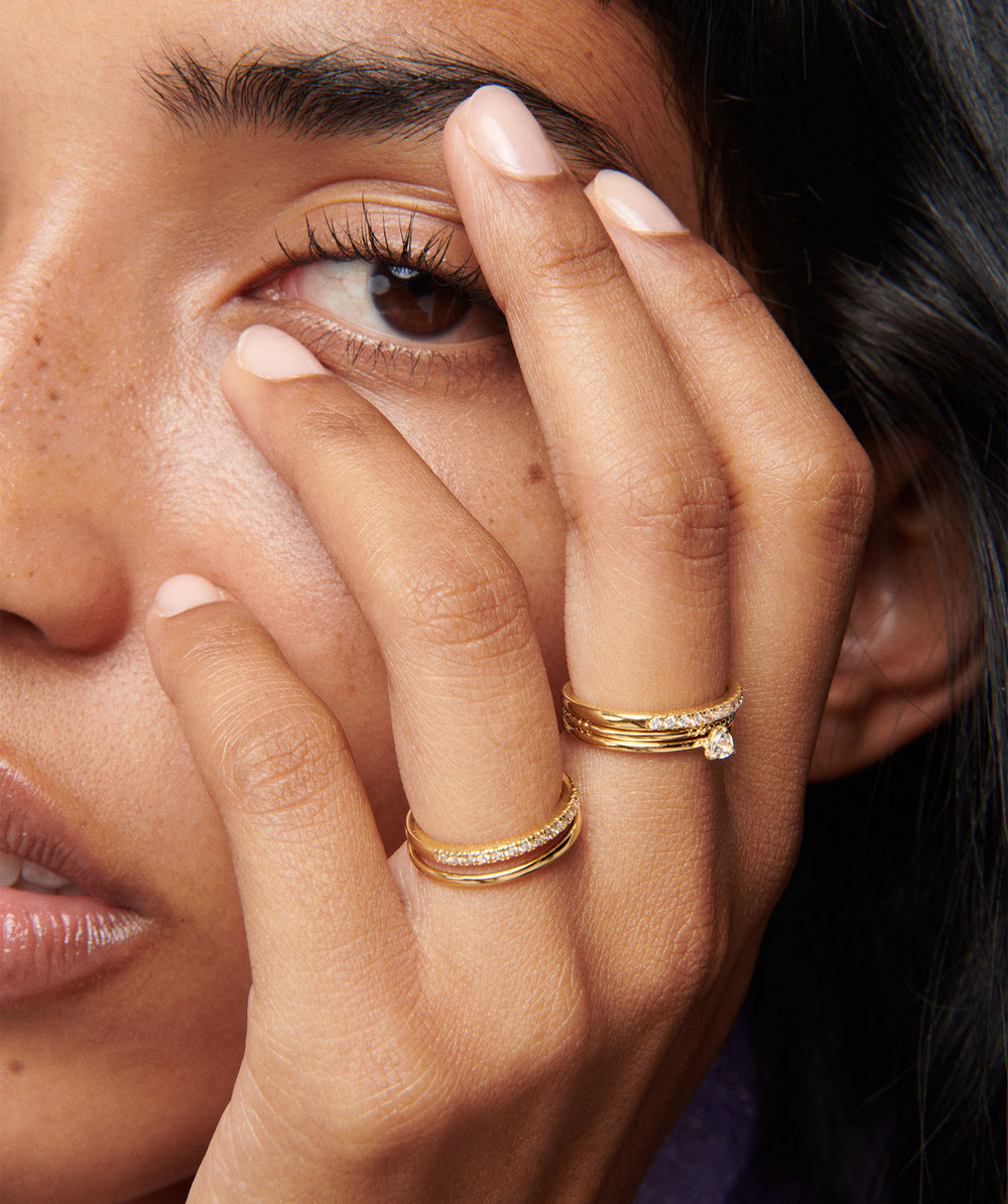 Polished Stacker Ring – on model