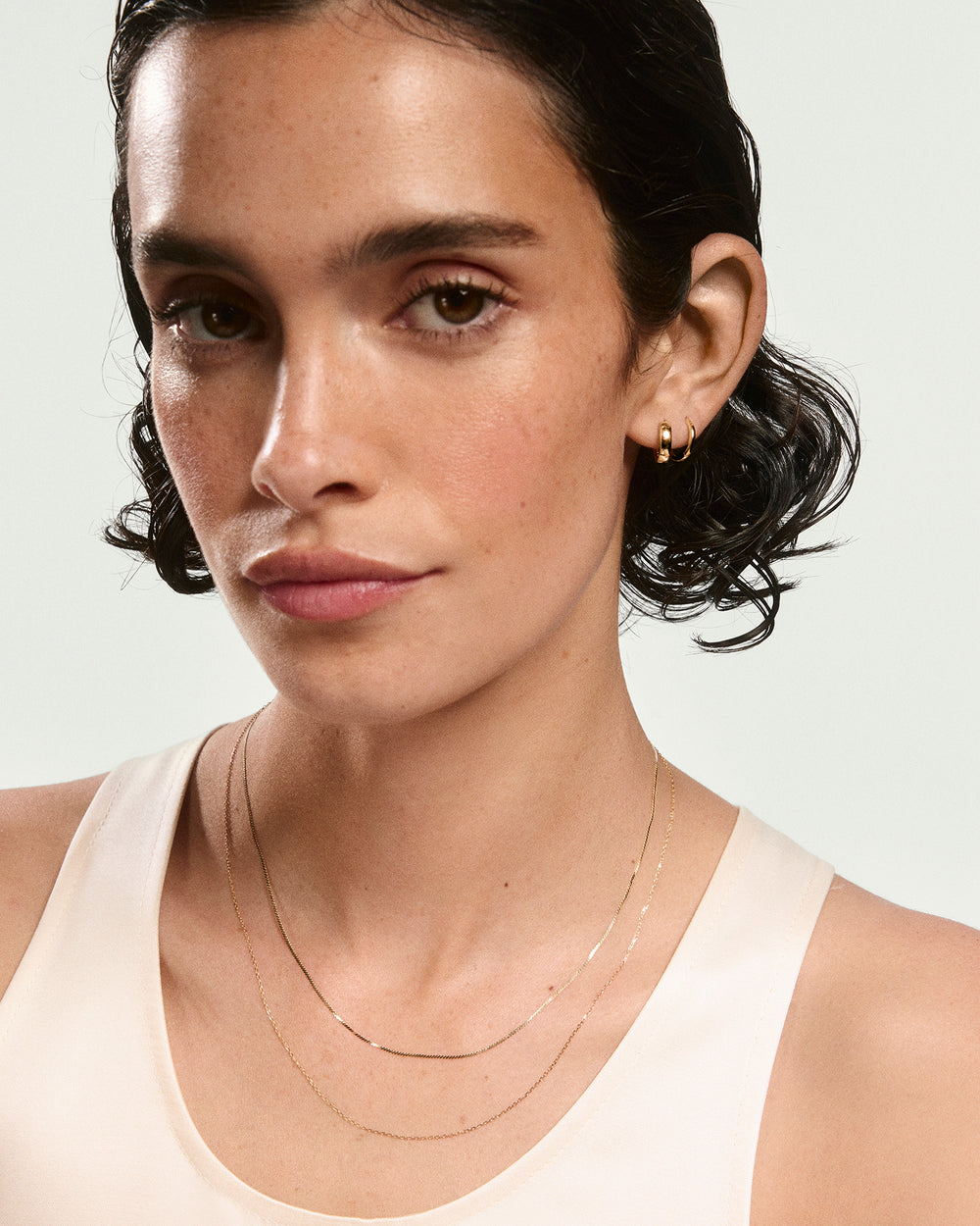Elegant Mini Serpentine Necklace – on model