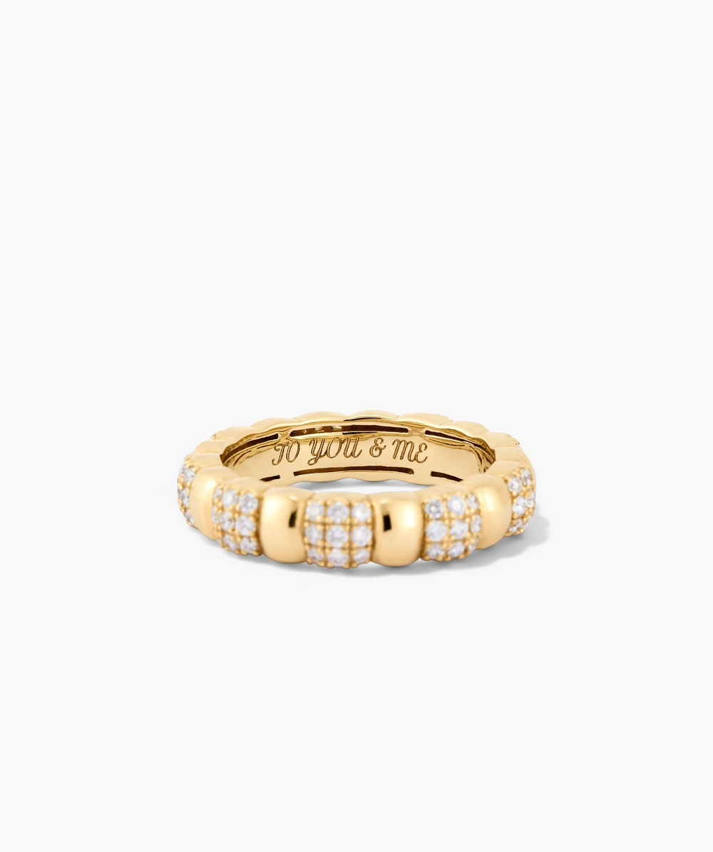 Polished Pavé Diamond Soft Charlotte Ring