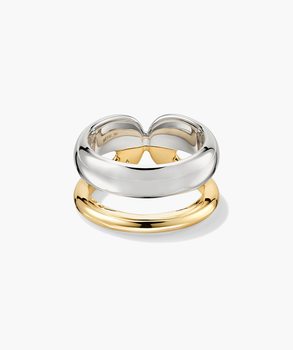 Polished Duet Mixed Ring