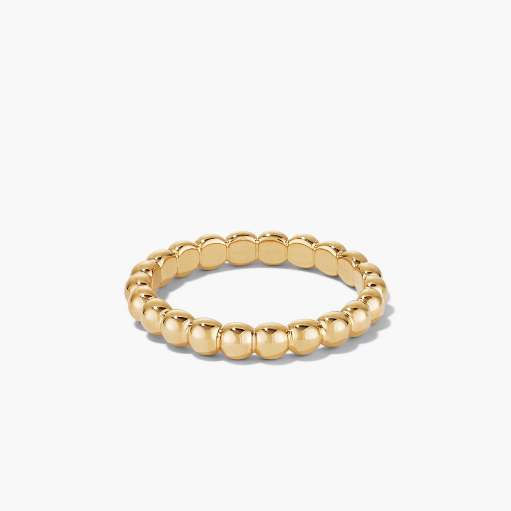 Polished Metallic Sphere Ring